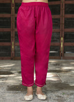 Thumbnail for Rani-Pink-Silk-Blend-Casual-Wear-Embroidery-Work-Readymade-Salwar-Suit-VV-9501-PINK-D(5)