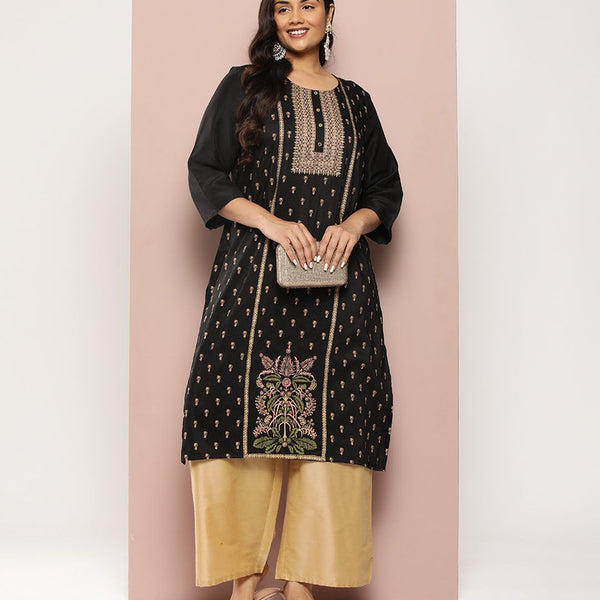 Sztori Plus Size Ethnic Motifs Printed Kurta - Distacart