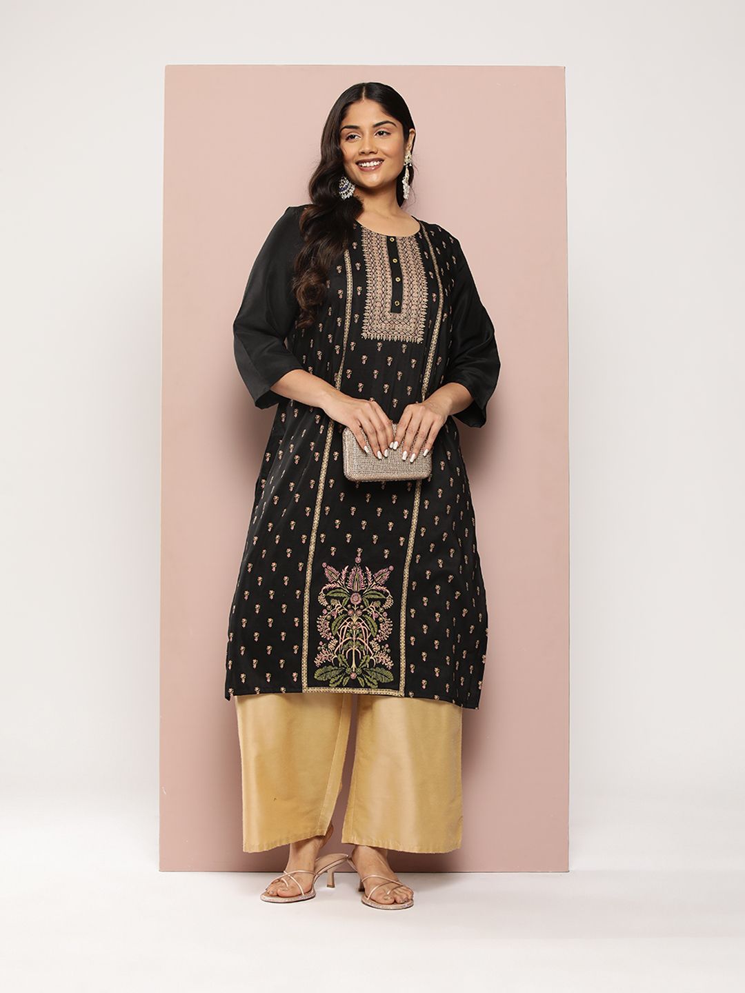 Sztori Plus Size Ethnic Motifs Printed Kurta - Distacart