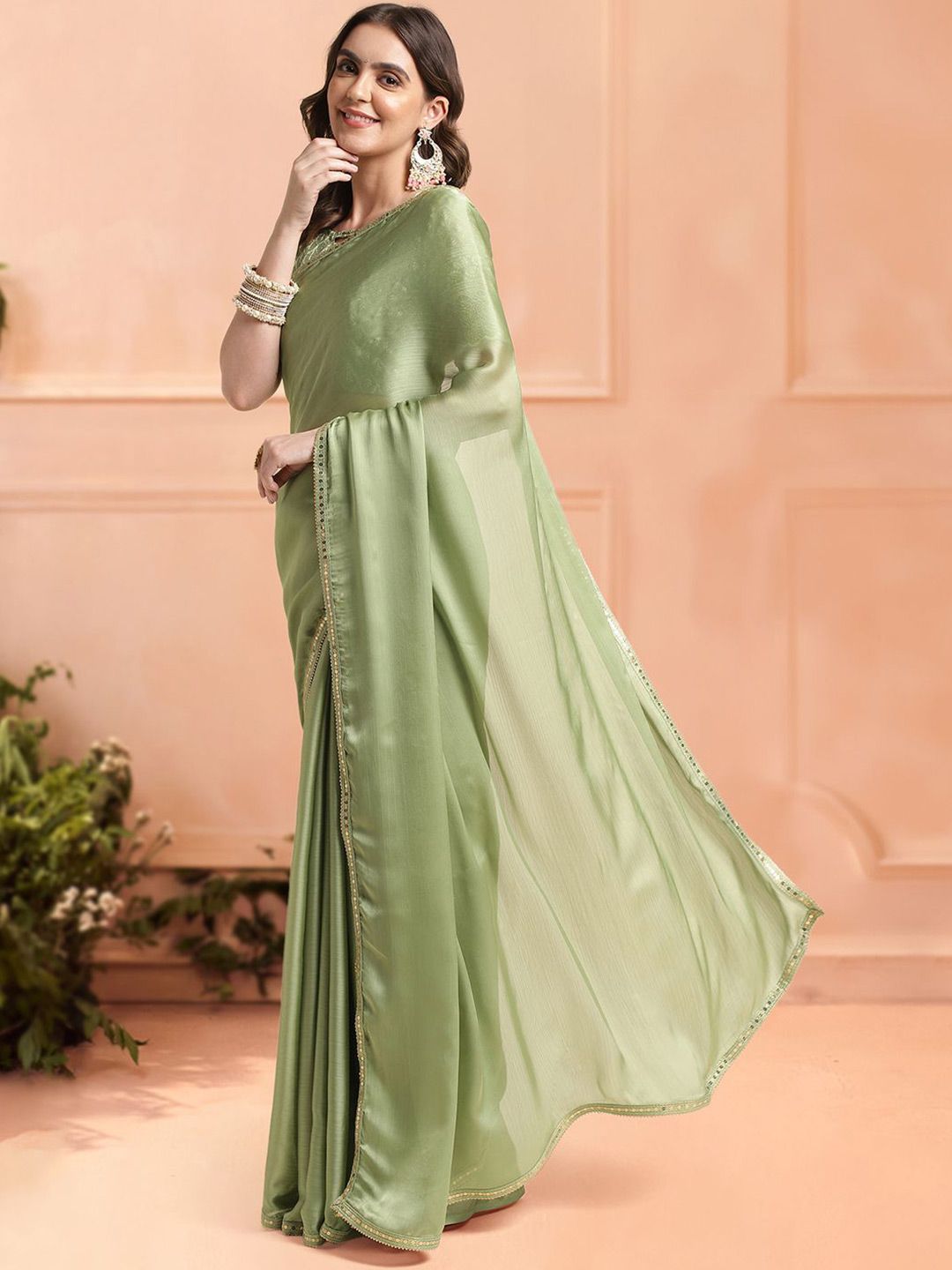 Mitera Sequinned Ready to Wear Saree - Distacart