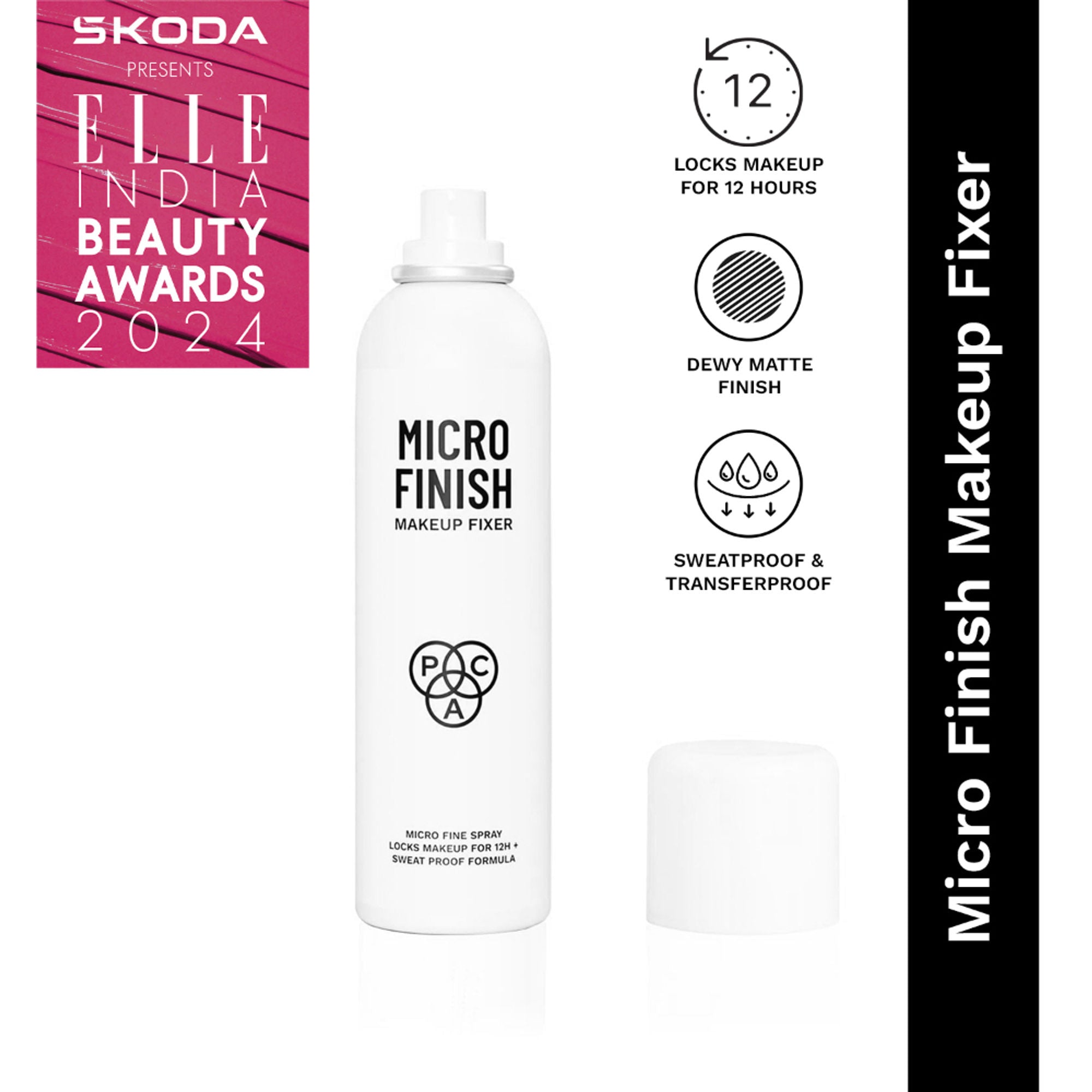 PAC Micro Finish Makeup Fixer Spray - Quick Drying Microfine Mist, Longlasting Sweatproof Formula