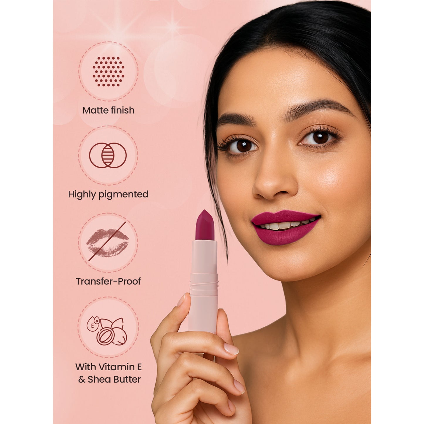 Swiss Beauty Stay All Day Lipstick - 06 Flirty - Distacart