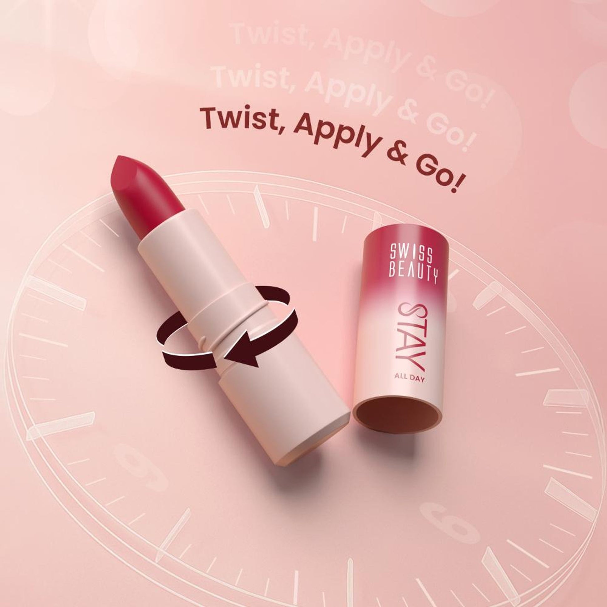 Swiss Beauty Stay All Day Lipstick - 06 Flirty - Distacart