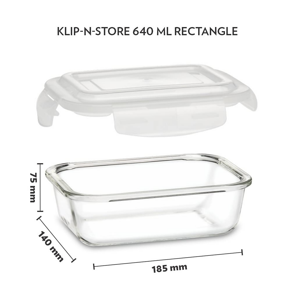 Borosil Klip N Store Glass Storage Containers - Set of 2 - Dista