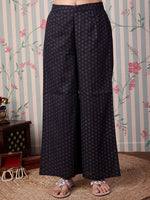 Thumbnail for Ode by House of Pataudi Floral Printed Regular Pure Cotton A-Line Kurta With Trousers - Distacart