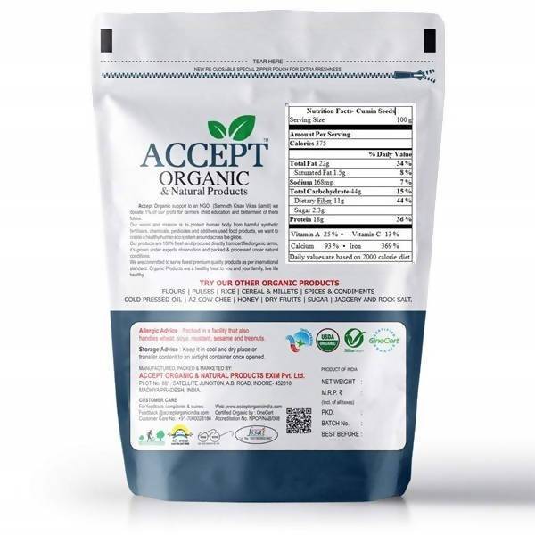 Accept Organic Cumin Seeds