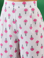 Thumbnail for Sangria Floral Printed Pure Cotton Anarkali Kurta With Trouser - Distacart