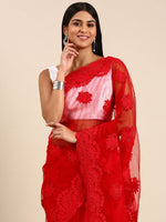 Thumbnail for kasee Ethnic Motifs Embroidered Net Saree