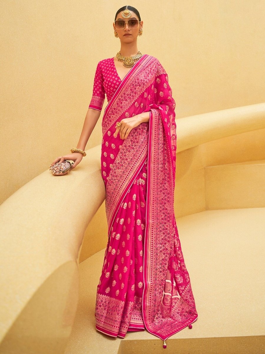 Anouk Ethnic Motifs Organza Banarasi Saree - Distacart
