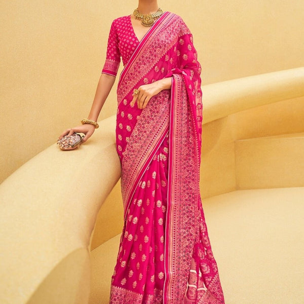 Anouk Ethnic Motifs Organza Banarasi Saree - Distacart