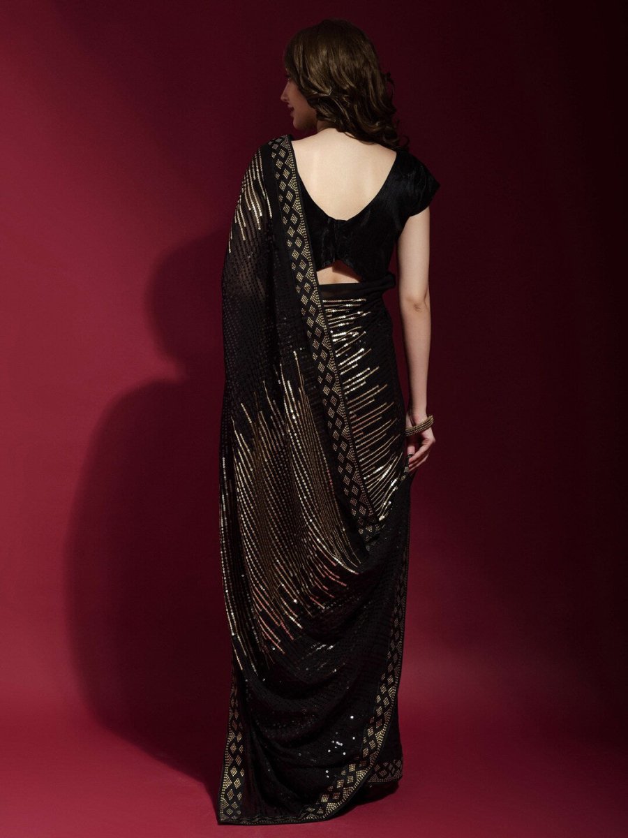 Anouk Embellished Sequinned Saree - Distacart