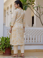 Thumbnail for Anouk Women Floral Printed Regular Aari Work Pure Cotton Kurta with Palazzos & With Dupatta