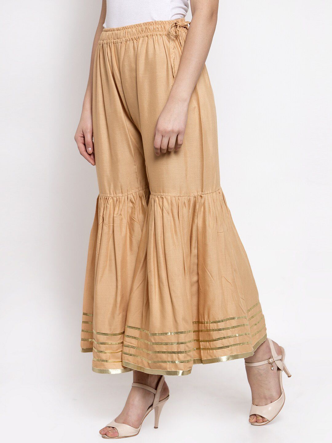 TAG 7 Women Flared Regular Palazzos - Distacart