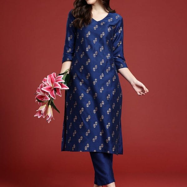 Anouk Women Floral Printed Regular Kurta With Trousers - Distacart