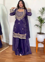 Thumbnail for Teeya Creation New Trendy Stylish Real Mirror Work With Lace Border Kurta Set - Dista
