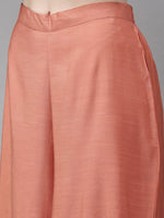 Thumbnail for Anouk Women Peach-Coloured & Green Embroidered Top with Palazzos and Jacket - Distacart