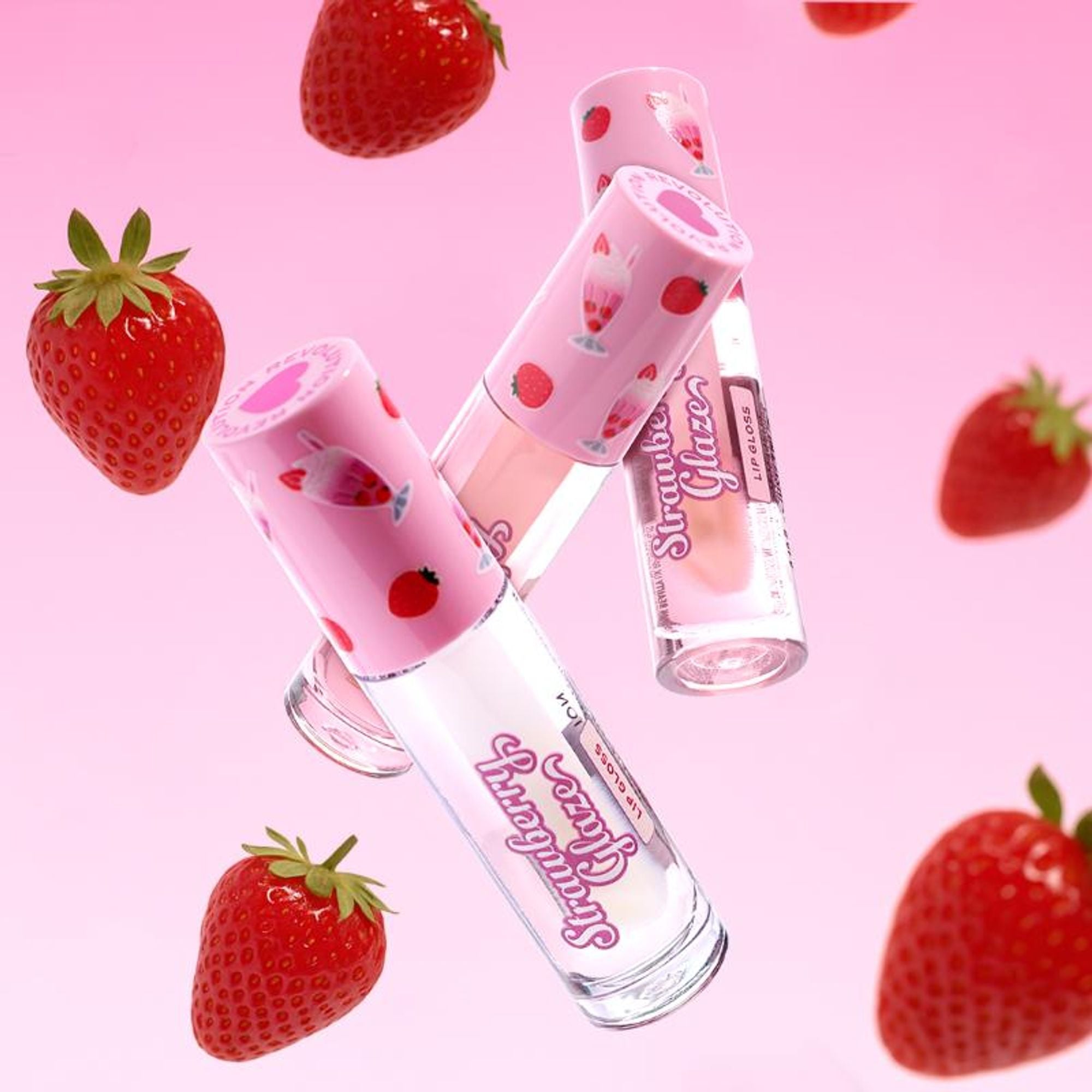 Makeup Revolution Strawberry Glaze Lip Gloss - Udderly Obsessed - Distacart