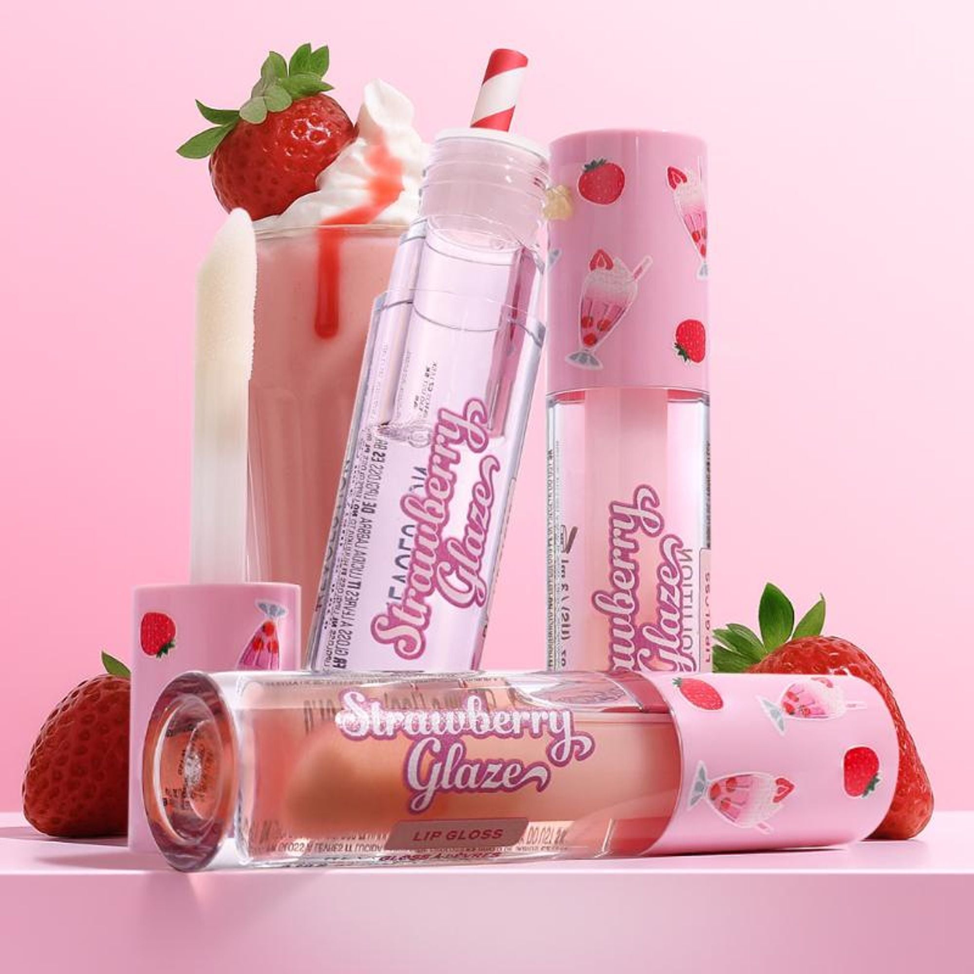 Makeup Revolution Strawberry Glaze Lip Gloss - Udderly Obsessed - Distacart