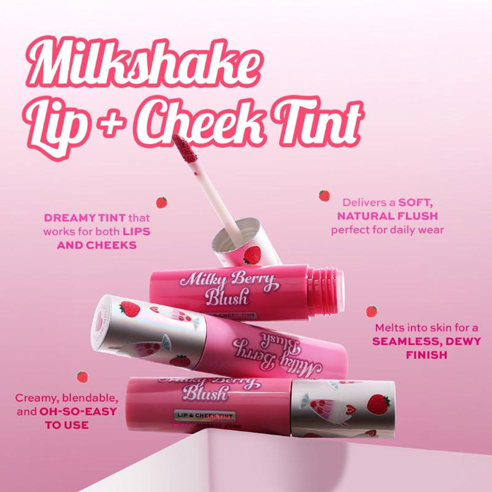 Makeup Revolution Milkshake Lip + Cheek Tint - Pink Passion - Distacart