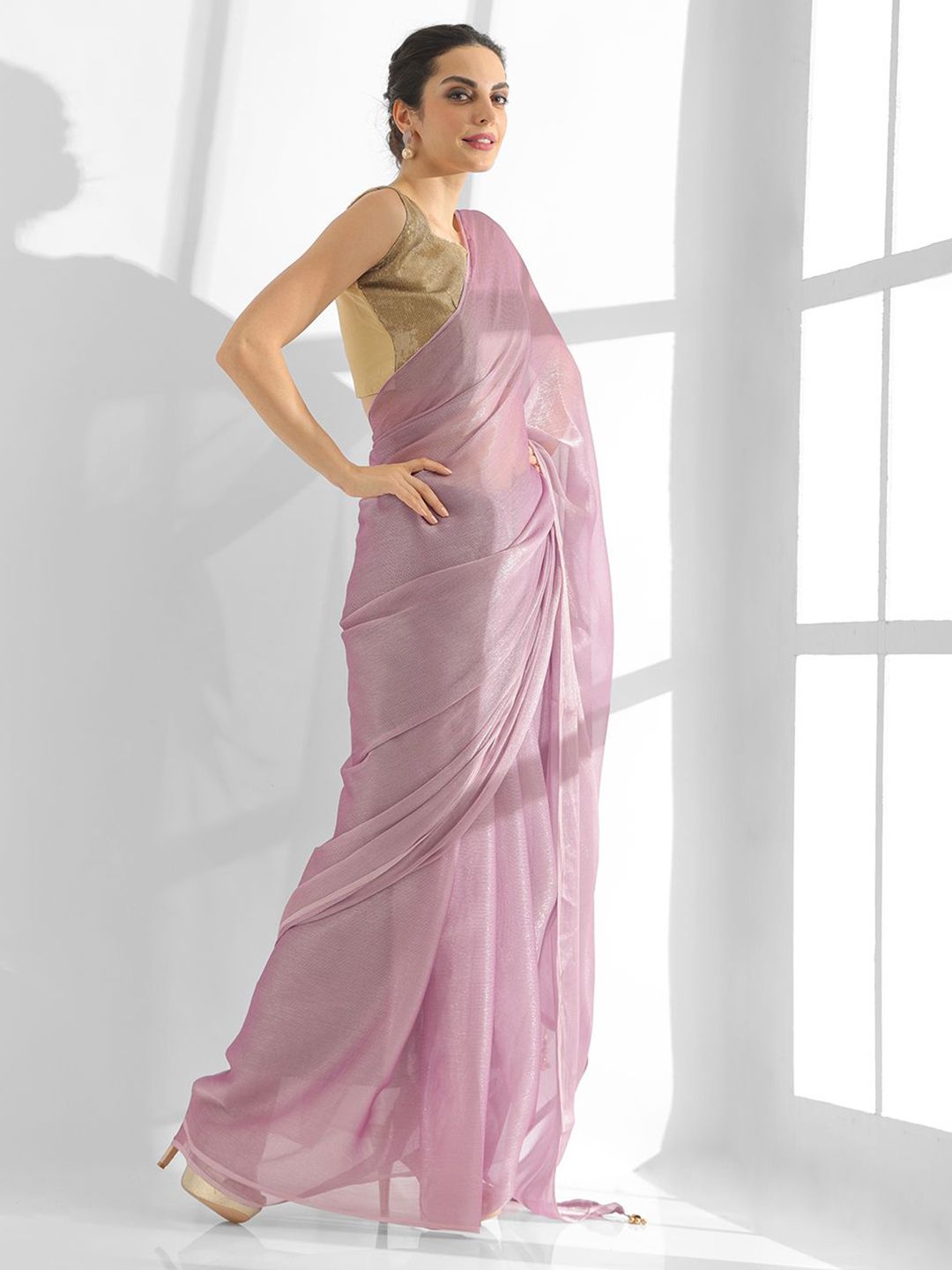 Mitera Embellished Sequinned Pure Chiffon Saree - Distacart