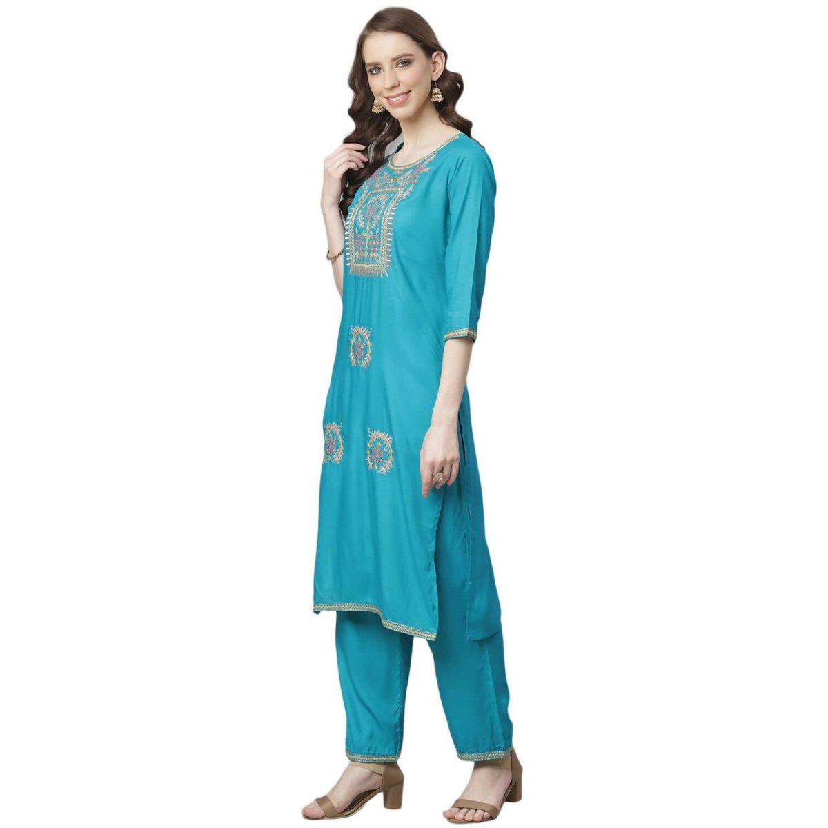Anubhutee Women's Blue Kurta Set - Distacart