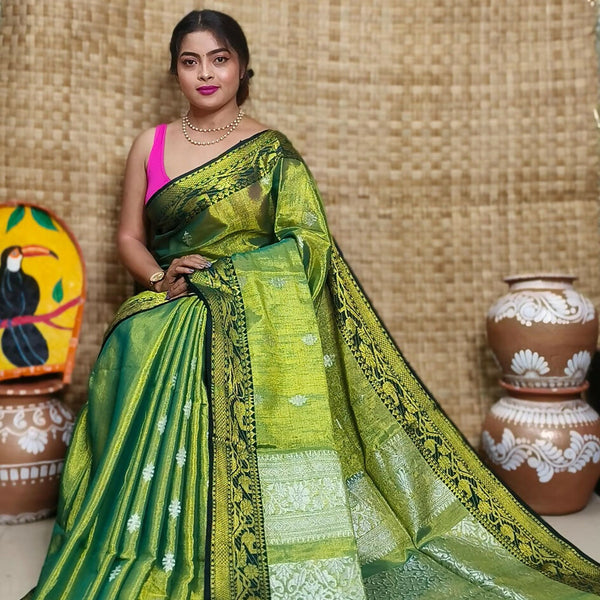 Exclusive Collection Green Beautiful Tissue Benarasi Saree
