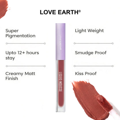 Love Earth Liquid Mousse Lipstick 3.O Matte Finish - Distacart