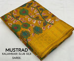 Thumbnail for Mustard Slub Silk Printed Saree with Unstitched Blouse - Hiral Fashion - Distacart