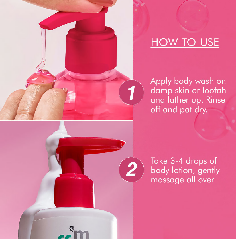 mCaffeine Brightening Raspberry Rush Body Wash & Serum Lotion - Distacart
