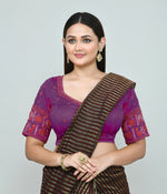 Thumbnail for Joban Fashion Women's Purple Embroidered Stitched Blouse