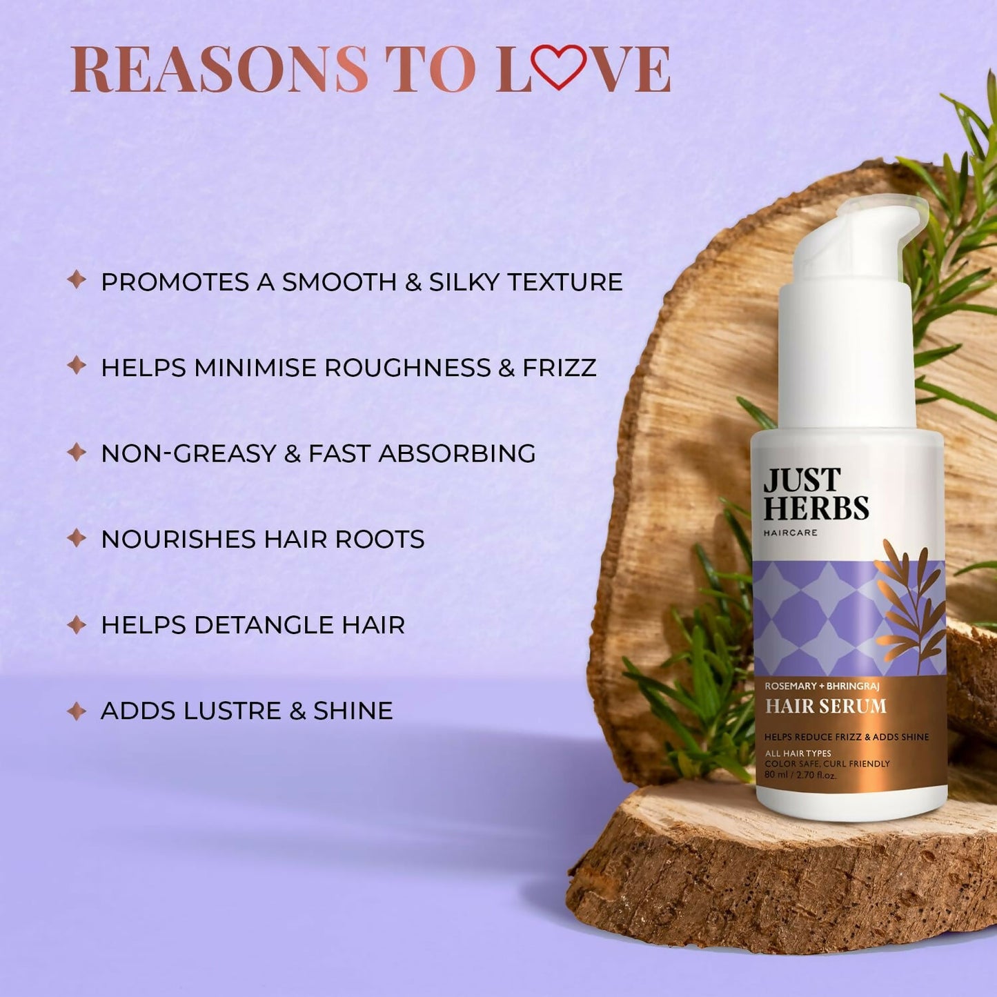 Just Herbs Rosemary Bhringraj Hair Serum - Distacart