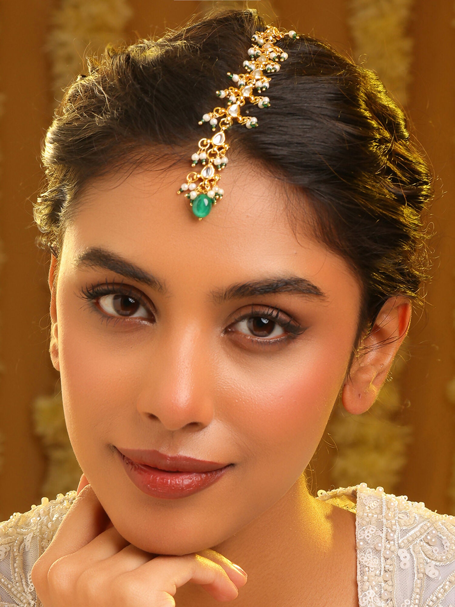 Ruby Raang Moti Noor Maang Tikka - Distacart