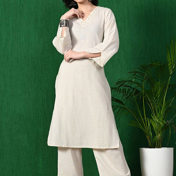 Sangria Embroidered Pure Cotton A-Line Kurta - Distacart