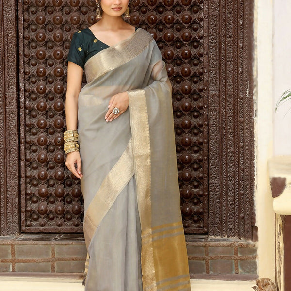 Astita Grey Cotton Saree
