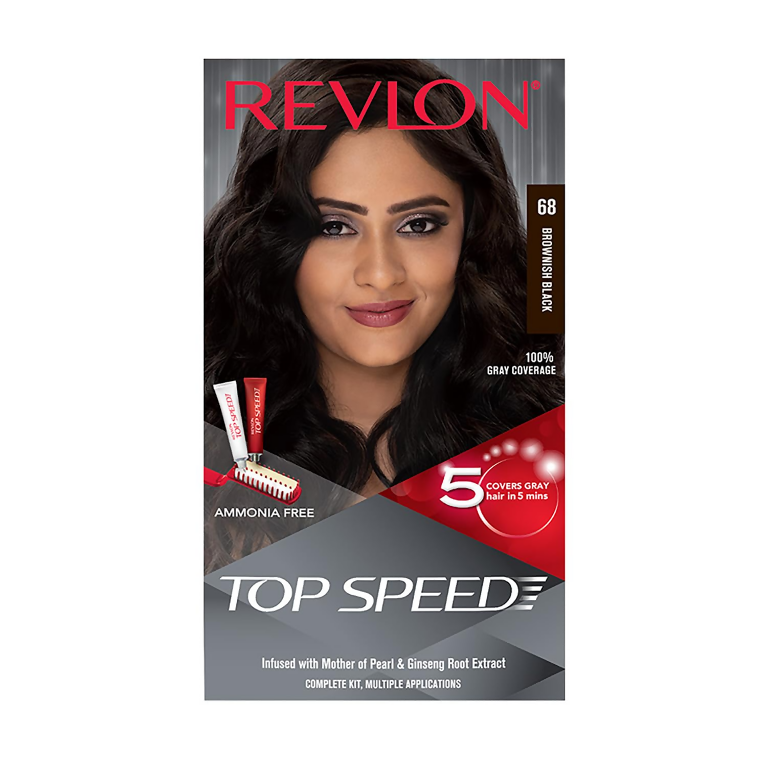 Revlon Top Speed Hair color Women - Brownish Black 68 - Distacart