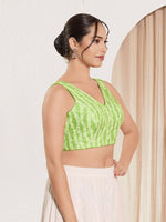 Thumbnail for Joban Fashion Pista Green Viscose Rayon Padded Blouse With V Neck Sleeveless