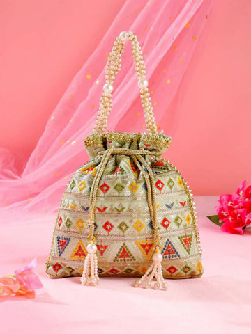 Joban Fashion Traditional Potli Handbags - Multicolor - Dista