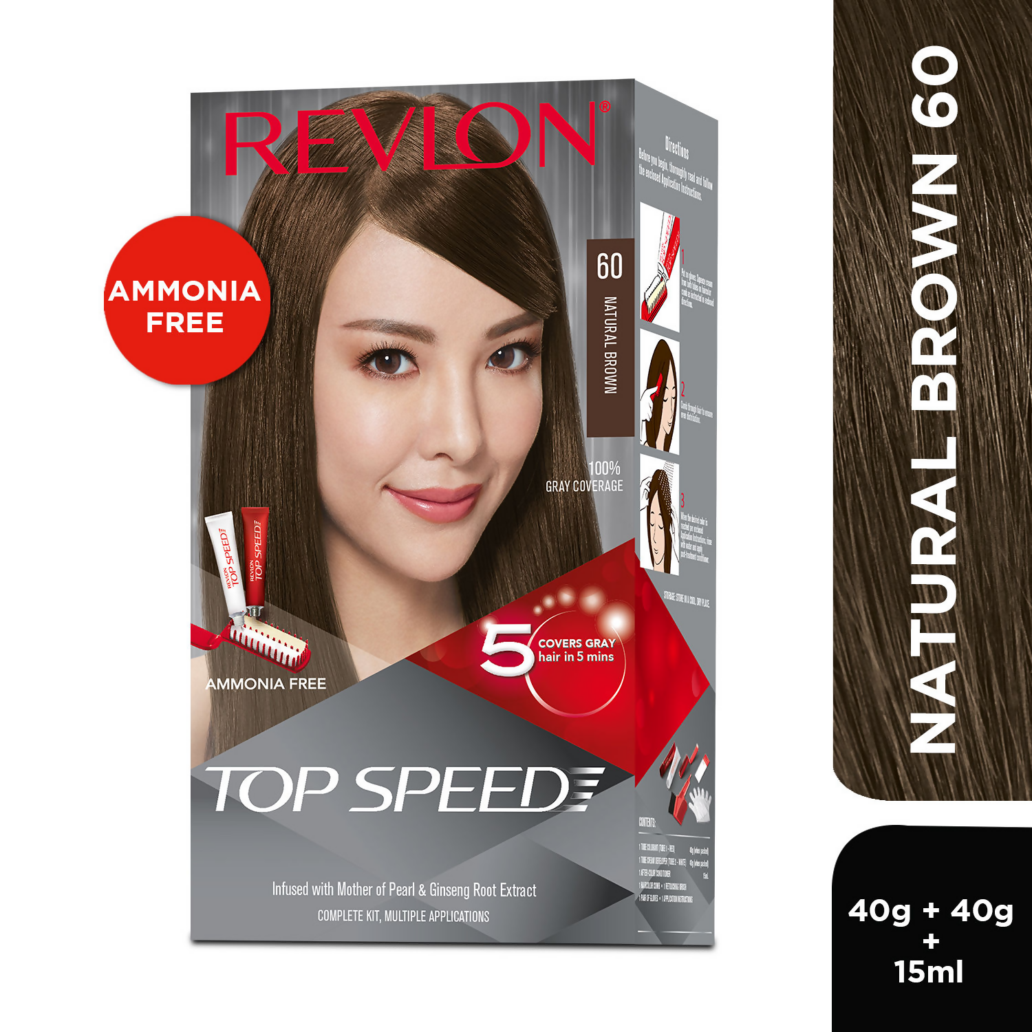 Revlon Top Speed Hair color Women - Natural Brown 60 - Distacart