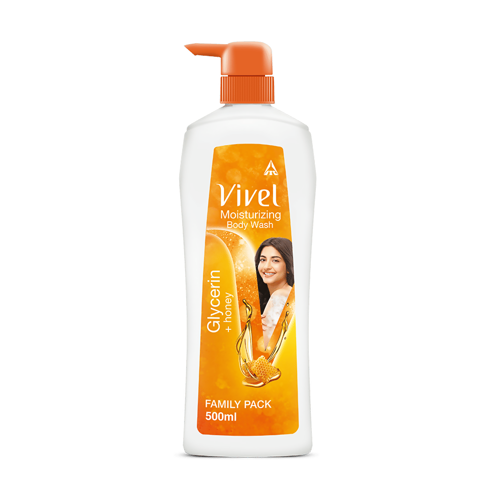 Vivel Moisturizing Body Wash Glycerin & Honey Pump Bottle Shower Gel for Soft Glowing Skin - Distacart