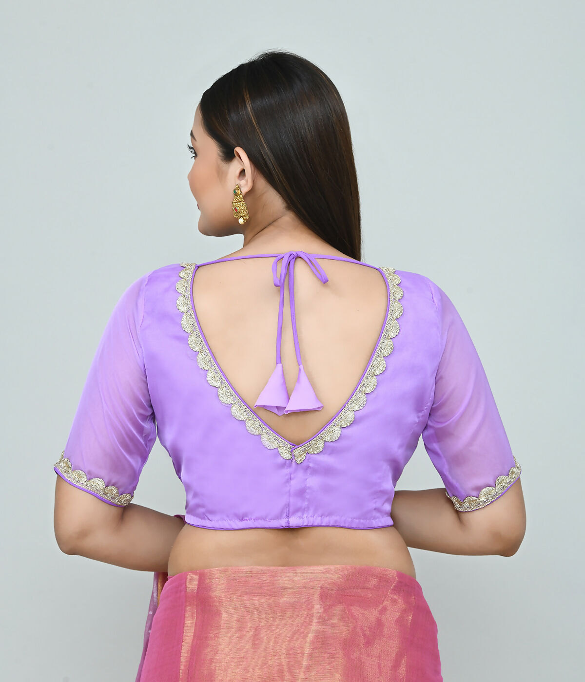 Joban Fashion Women's Purple Embroidered Stitched Blouse