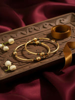 Thumbnail for NVR Women Set of 2 Gold Plated Meenakari Kada Bangle - Distacart