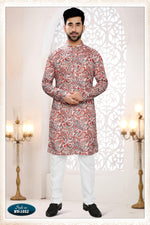 Thumbnail for Joban Fashion Men's Cream Straight Rayon Thread And Sequence Embroidery All Over Kurta Set - Distacart