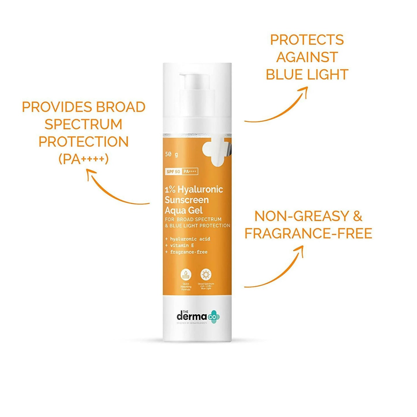 The Derma Co 2% Kojic Acid Face Serum & 1% Hyaluronic Sunscreen Aqua Gel SPF 50 Combo - Distacart