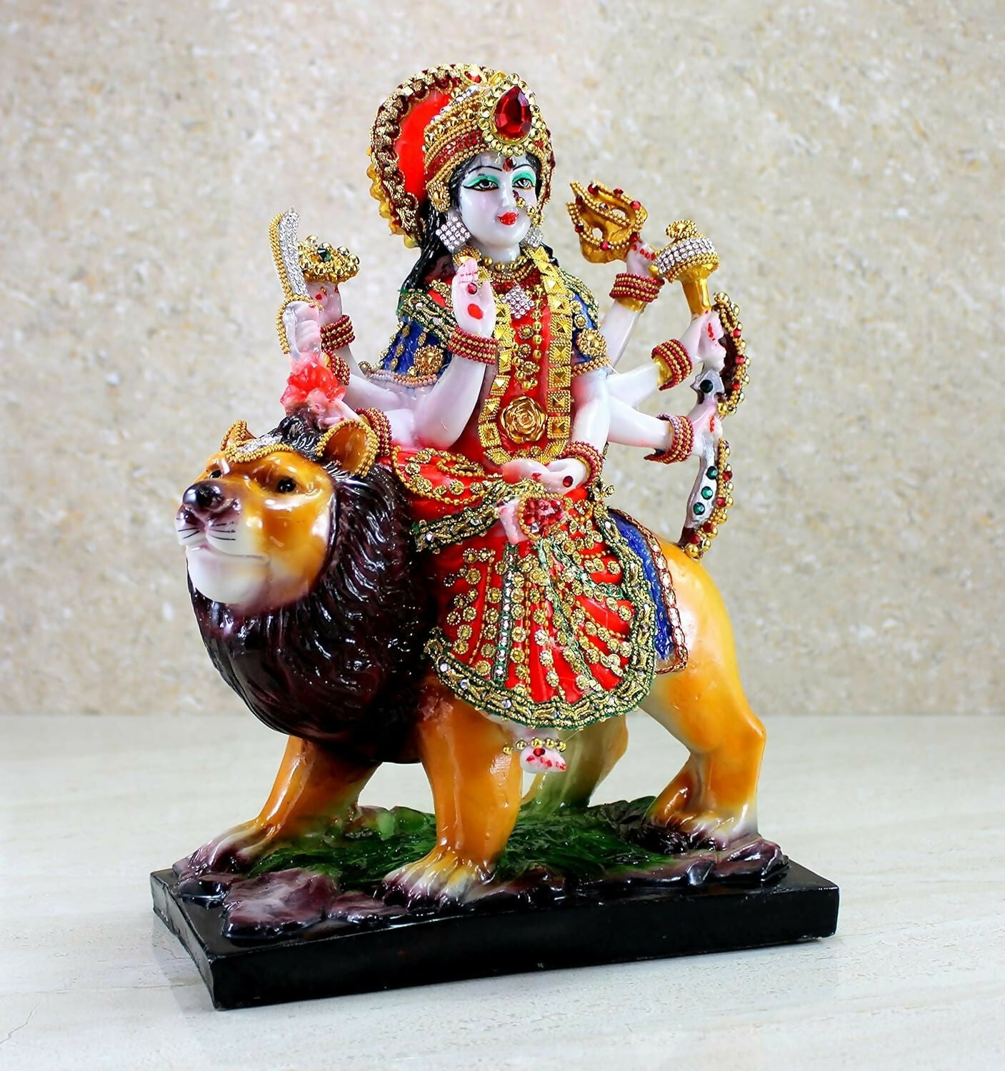 Esplanade Resin Maa Durga Mata Rani Sherawali Murti Idol - Distacart
