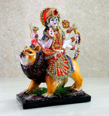 Esplanade Resin Maa Durga Mata Rani Sherawali Murti Idol - Distacart