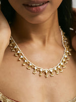 Thumbnail for Nuyug 22K Gold-Plated Pearl Drops Matha Patti cum Necklace