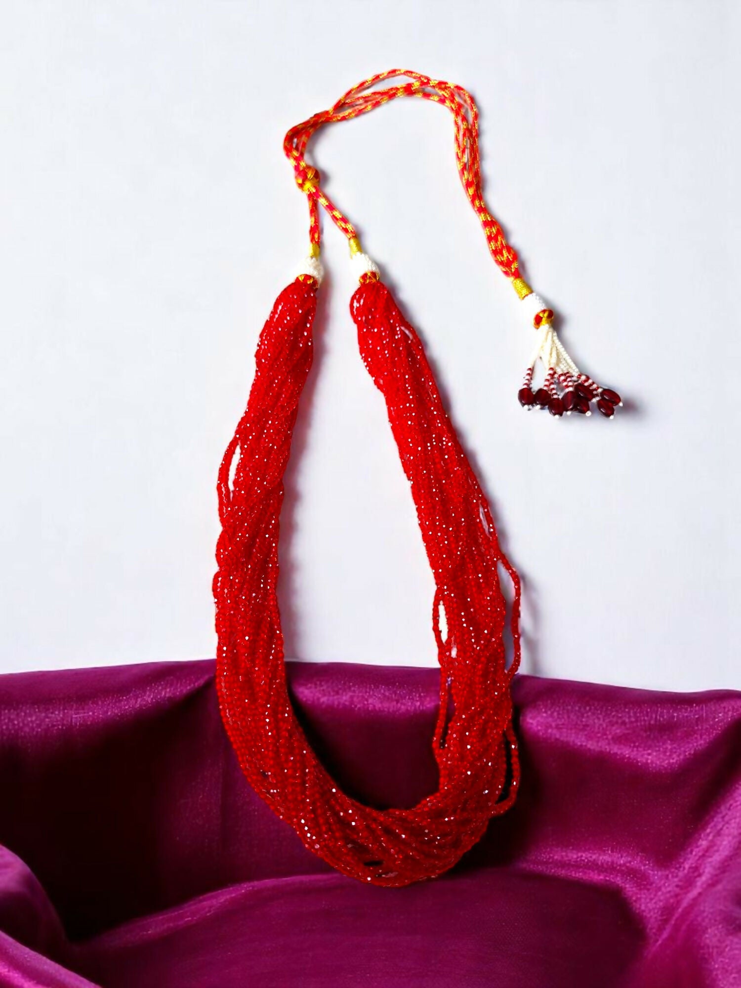 Inhanns Crystal Beads Luxe Edition – Multi-Layered Necklace - Red - Distacart