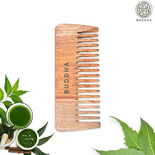 Buddha Natural Neem Wood Wide Tooth Shampoo Comb - Distacart