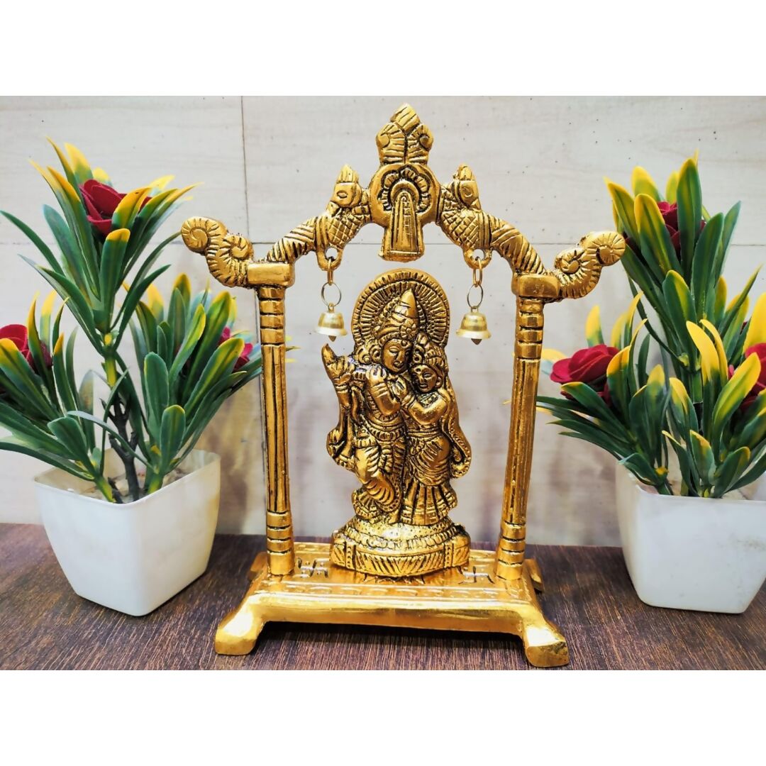 Labhcart Metal Gold Plated Radha Krishna Idol - Distacart