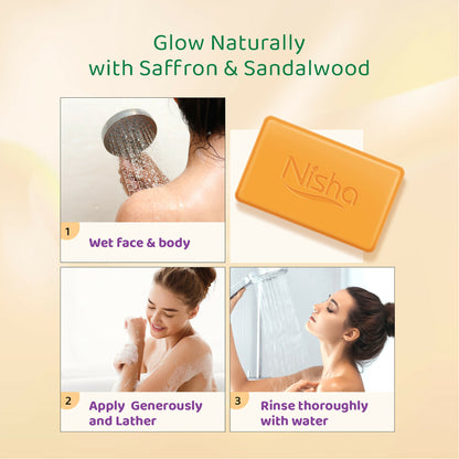 Nisha Soaps for Bath -Saffron & Sandal - Distacart
